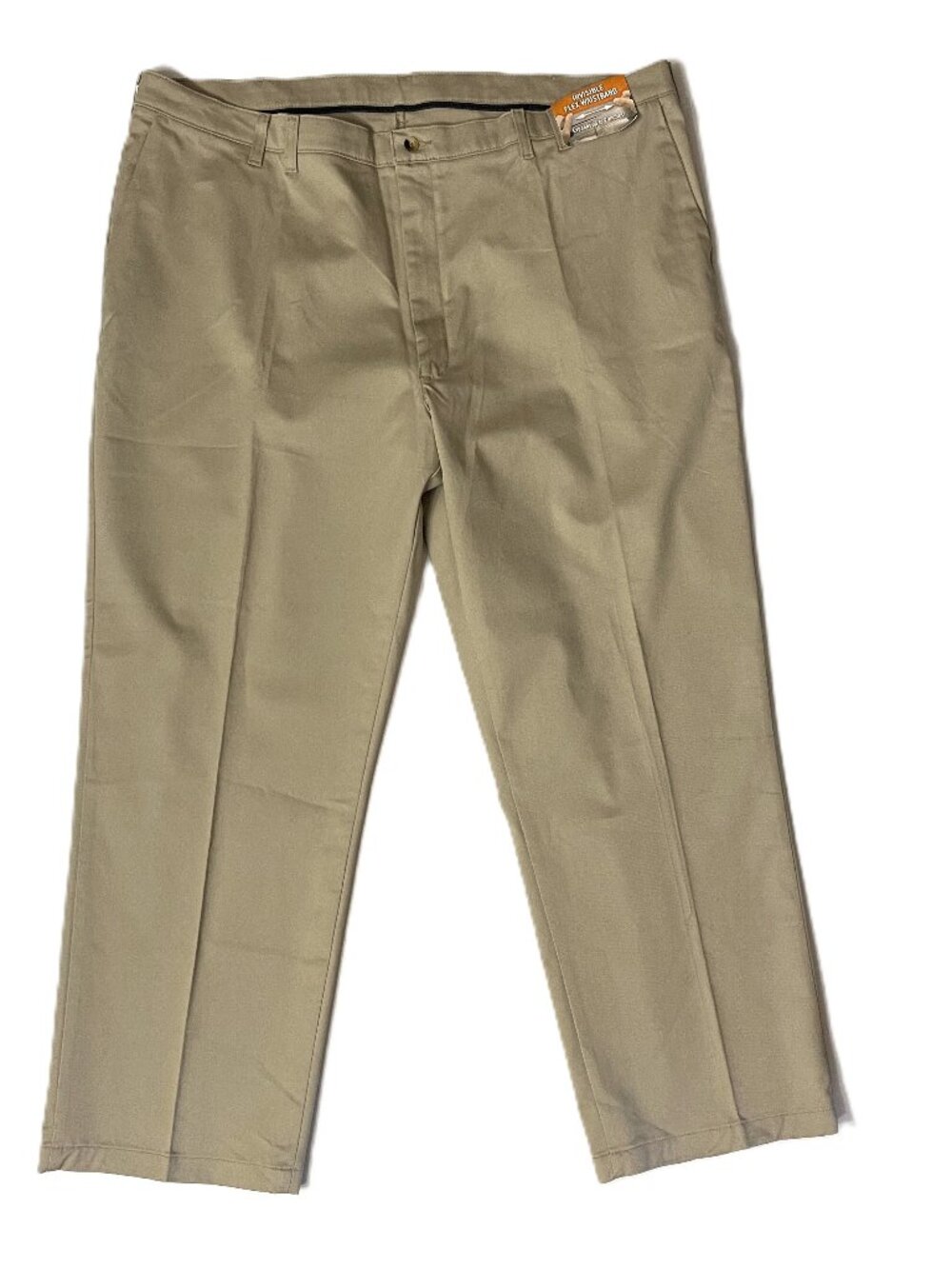 Wrangler Pants Men's 46x30 Advanced Comfort Flat Front Khaki Classic Fit Stretch